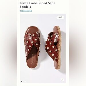 Anthropologie Krista Embellished Slide Sandal